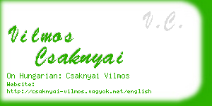 vilmos csaknyai business card